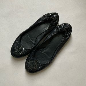 Tory Burch textured black ballet flats size 8